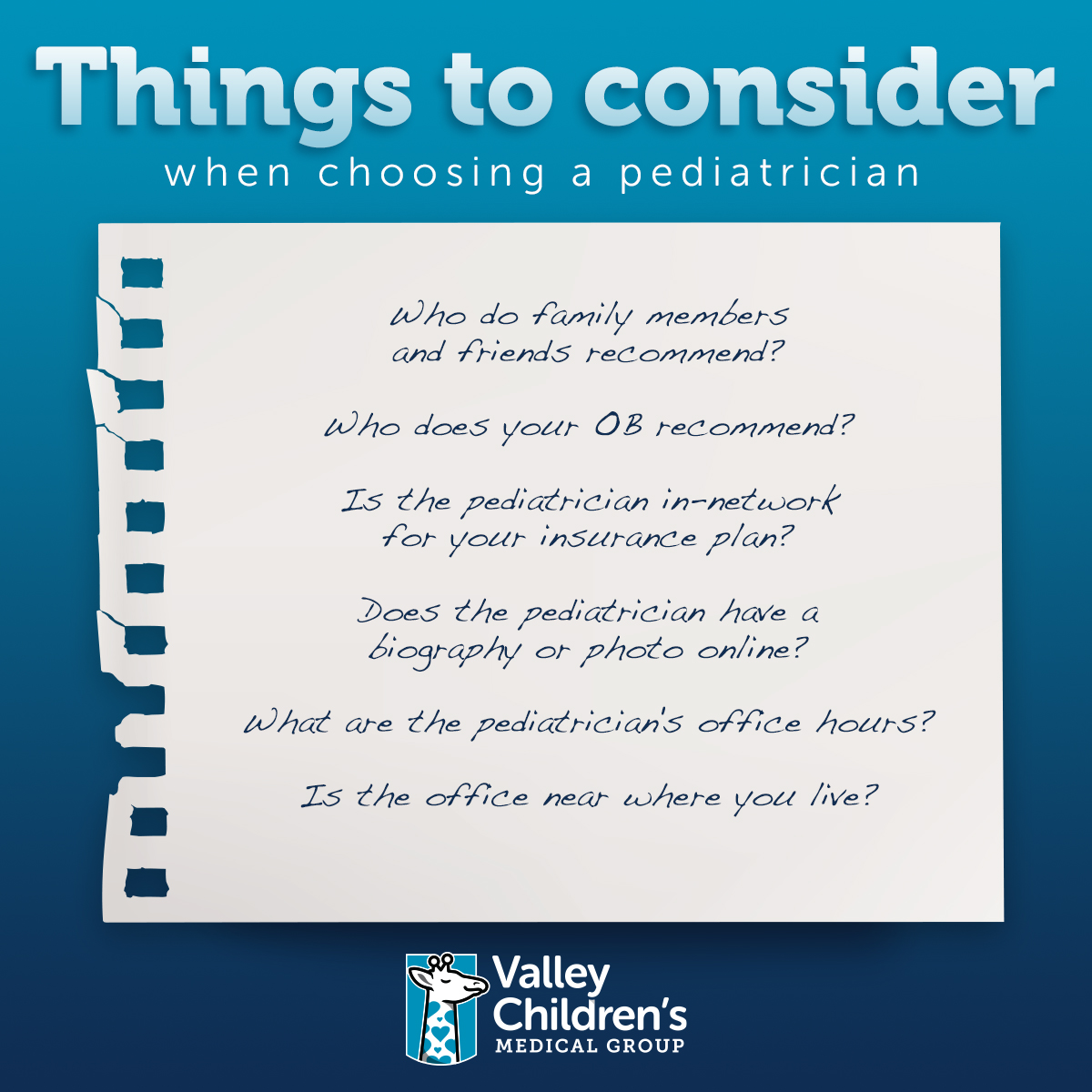 Things to consider when choosing a pediatrician